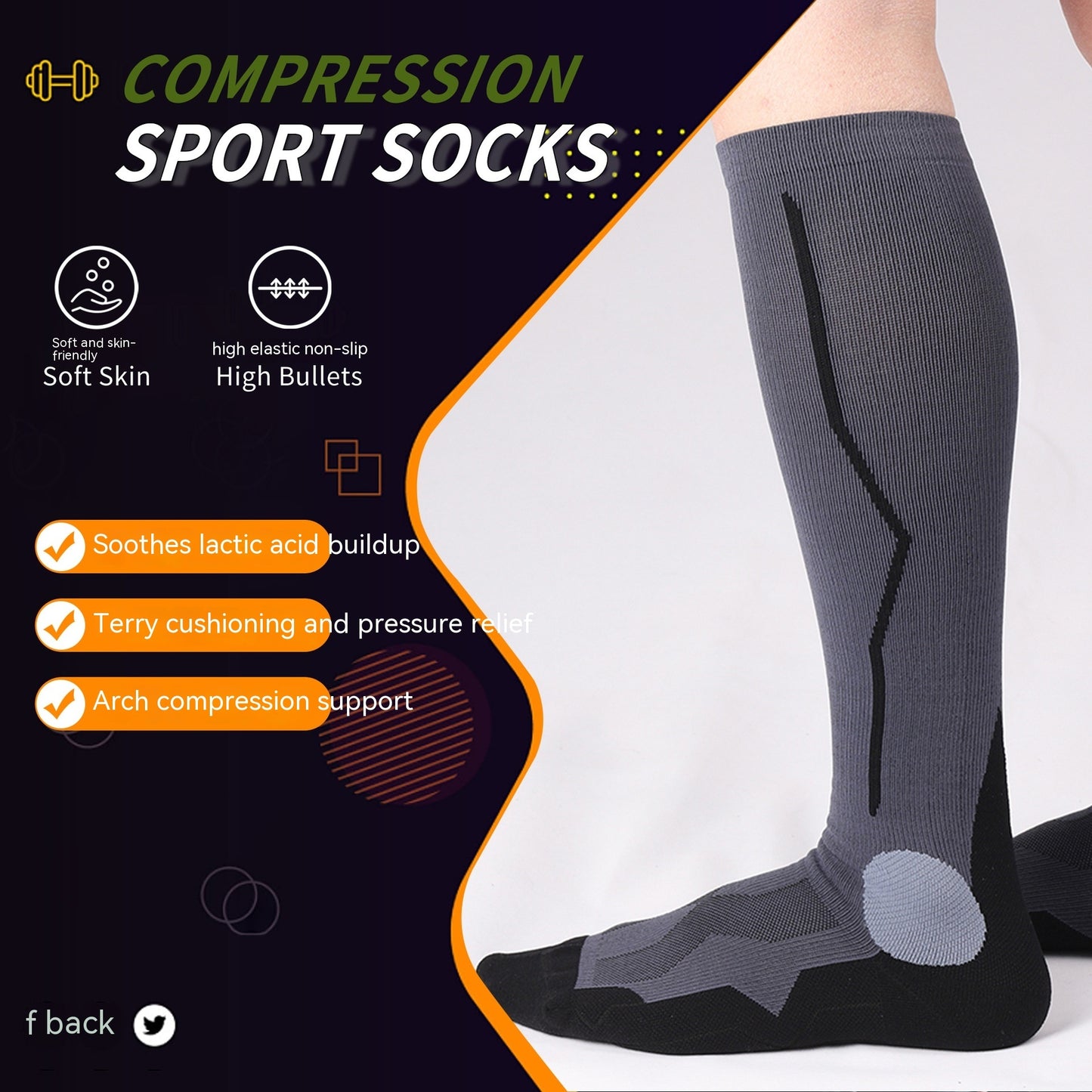 Fitness Long Compression Socks